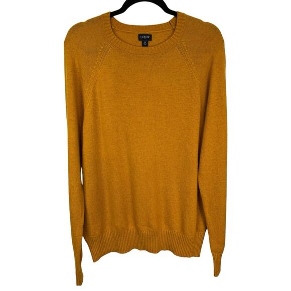 J. Crew Lambswool Blended Fabric Crewneck Sweater Mustard  Size Medium NWT - Picture 1 of 12